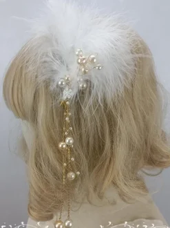 Coiffure Accessoires Lolita Style ROCOCO perles blanches plumes couvre-chef divers