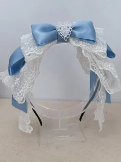 Coiffure Accessoires Lolita Style Rococo n艙uds en dentelle rose camée