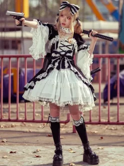 Coiffure Rococo Style Lolita Accessoires Noir Dentelle Volants Couvre-chef Polyester Divers