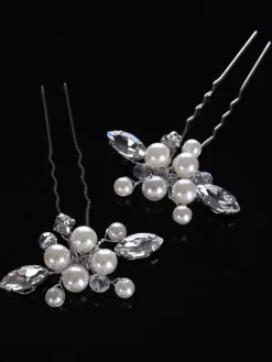 Coiffures de mariage Coiffures de mariage Métal perle Accessoires de cheveux de mariée