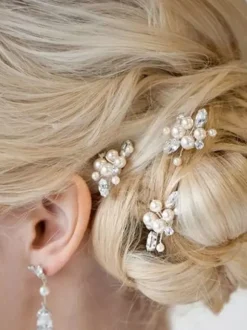 Coiffures de mariage Coiffures de mariage Métal perle Accessoires de cheveux de mariée