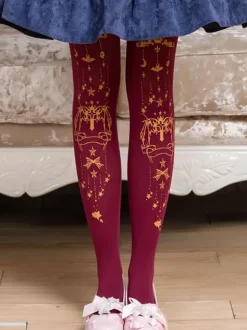 Collants Lolita noir Déguisements Halloween Demon Cross Gilding velours Lolita Jersey