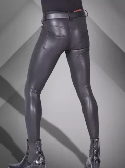 Collants pour hommes en cuir verni pour moto petites jambes vêtements de scène pantalons serrés