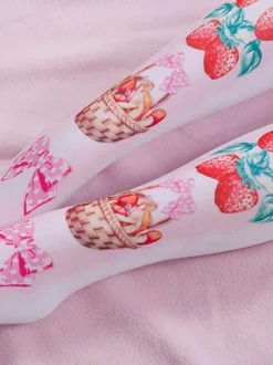 Collants Sweet Lolita Rose Spandex Motif Fruits Accessoires Lolita