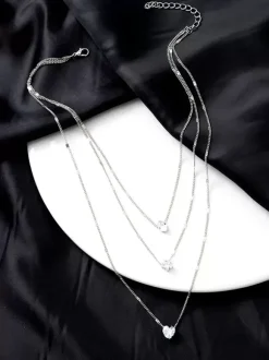 Collier Gouttes d'Eau Coeur Étoile Collier Élégant