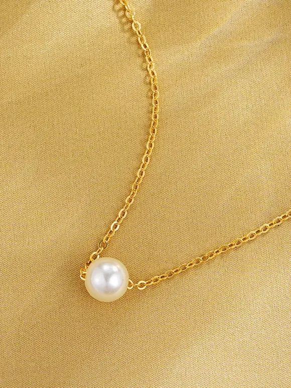 Collier Métal Perle Vintage Quotidien Simple Adulte Femme Bijoux Accessoires