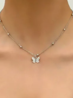 Collier papillon élégant avec chaîne arrière pour femme 2026
