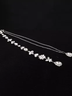 Collier pour mariée rhinestone argenté élégant