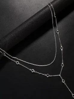 Collier de déclaration de mariage en argent avec strass bohème pour fille