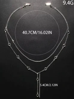 Collier de déclaration de mariage en argent avec strass bohème pour fille