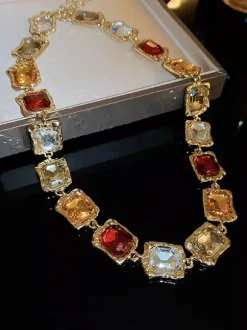 Collier en métal chaîne à maillons style européen 40-45 cm bijou décontracté pour adulte et fille.