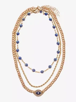 Collier en métal de 40 cm (16 pouces) de long style vintage géométrique chaîne à plusieurs rangs en alliage bijou décontracté pour femme et adulte.