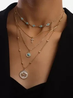 Collier Métal Vacances Adulte Accessoire Yeux Femme Bijoux
