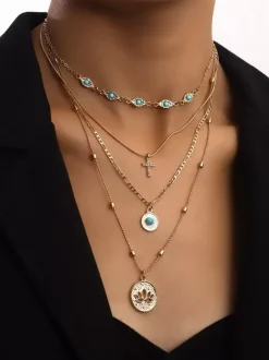Collier Métal Vacances Adulte Accessoire Yeux Femme Bijoux