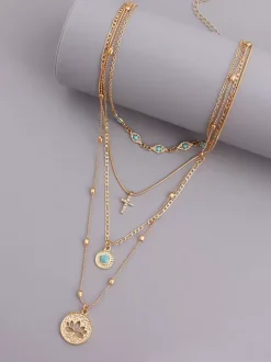 Collier Métal Vacances Adulte Accessoire Yeux Femme Bijoux