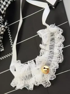 Collier ras du cou en dentelle noire pour femme style décontracté quotidien