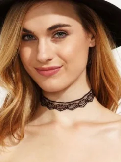Colliers de mariage gothiques noirs Collier de mariage noir