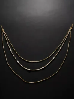 Colliers de mariage Or Argent Rond Brillant Multi-Chaîne Chaîne Strass 16 pouces Sous Collier de mariage