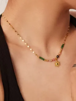 Collier tendance en perles colorées Sun Chic