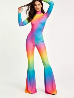 Combinaison intégrale imprimée colorée Zentai pour Halloween déguisement de cosplay combinaison moulante Zentai pour Mardi Gras