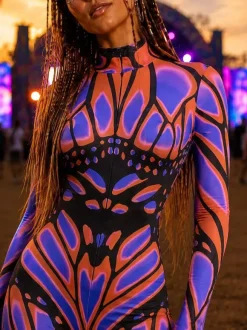 Combinaison intégrale imprimée colorée Zentai pour Halloween déguisement de cosplay combinaison moulante Zentai pour Mardi Gras