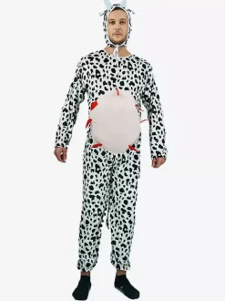 Combinaison Kigurumi pour adultes avec chapeau et motif vache drôle