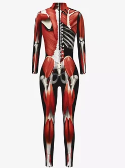 Combinaison néon déguisement impression numérique 3D combinaison phosphorescente UV style Zentai costume de cosplay d'Halloween en polyester.