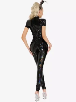 Combinaison Zentai Halloween en cuir verni pour fille lapine sexy