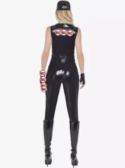 Combinaison Zentai noire pour femme déguisement de sniper SWAT pour Halloween