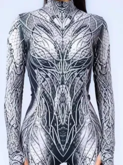 Combinaison Zentai néon costume de cosplay d'Halloween impression numérique 3D combinaison phosphorescente UV combinaison moulante Zentai pour les fêtes d'Halloween