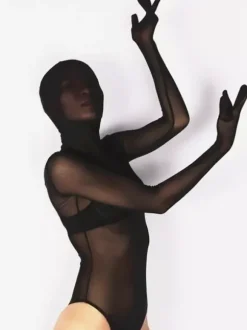 Combinaison Zentai pour femme en modal haut transparent et sexy vêtement de forme