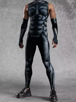 Combinaison cyberpunk pour homme imprimé robot à effet d'optique combinaison métallique