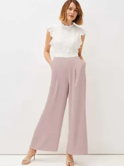 Combinaison de mariage tenue de mère de mariée col rond sans manche zip sur dos