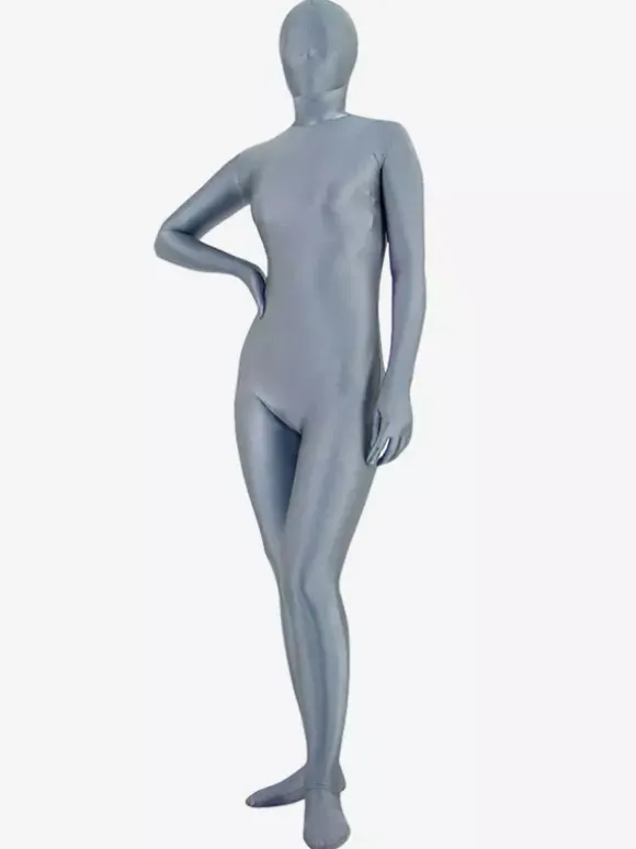 Combinaison de Zentai unisexe Spandex Lycra gris profond Déguisements Halloween
