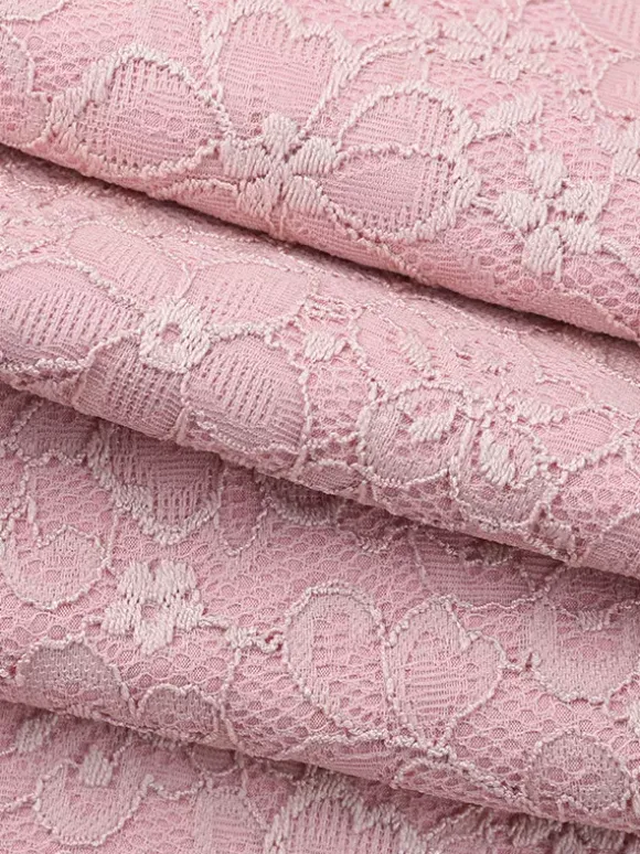 Combinaison en dentelle rose Fairycore pour femme - Combinaison évasée à nouer sur le devant - Tenue romantique d'été pour une soirée en amoureux 2026