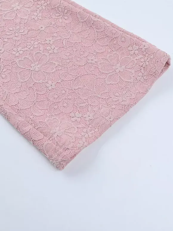 Combinaison en dentelle rose Fairycore pour femme - Combinaison évasée à nouer sur le devant - Tenue romantique d'été pour une soirée en amoureux 2026