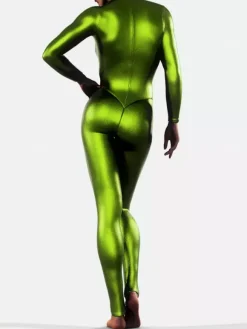 Combinaison en latex vert métallisé pour Halloween