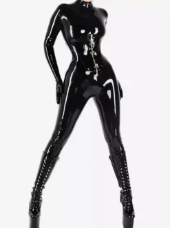 Combinaison intégrale en latex tenue fétichiste moulante tout-en-un