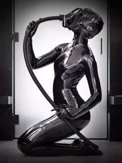 Combinaison intégrale en latex tenue fétichiste moulante tout-en-un