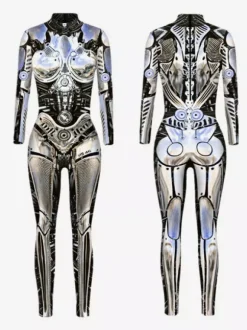 Combinaison néon déguisement impression numérique 3D combinaison phosphorescente UV style Zentai costume de cosplay d'Halloween en polyester.