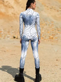 Combinaison néon déguisement impression numérique 3D combinaison phosphorescente UV style Zentai costume de cosplay d'Halloween en polyester.