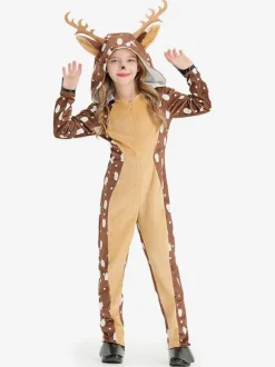 Combinaison Pyjamas Kigurumi Noël À Capuche En Polyester Déguisement Noël