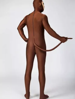Combinaisons zentai animales Toussaint Cosplay Costume de zentai marron foncé de Singe motifs d'animaux en lycra spandex Déguisements Halloween