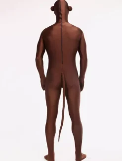 Combinaisons zentai animales Toussaint Cosplay Costume de zentai marron foncé de Singe motifs d'animaux en lycra spandex Déguisements Halloween