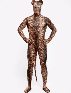 Combinaisons zentai animales Vêtement de zentai léopard à motif léopard en lycra spandex yeux ouverts Déguisements Halloween