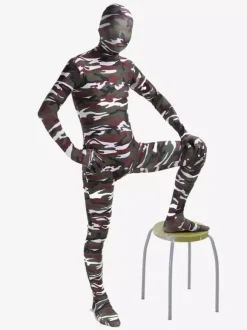 Combinaisons zentai camouflage Vêtement de zentai enveloppé unisexe en lycra spandex multicolore camouflage Halloween