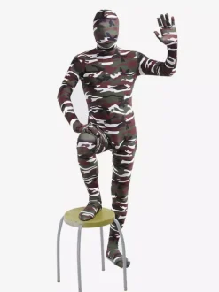 Combinaisons zentai camouflage Vêtement de zentai enveloppé unisexe en lycra spandex multicolore camouflage Halloween
