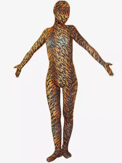 Combinaisons zentai camouflage Toussaint Cosplay Costume de zentai unisexe enveloppé en lycra spandex multicolore détail motif tigre Déguisements Halloween