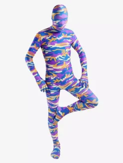 Combinaisons zentai camouflage Costume excellent de zentai enveloppé unisexe en lycra spandex multicolore camouflage Halloween