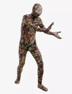 Combinaisons zentai camouflage Costume beau de zentai enveloppé unisexe en lycra spandex multicolore camouflage Déguisements Halloween